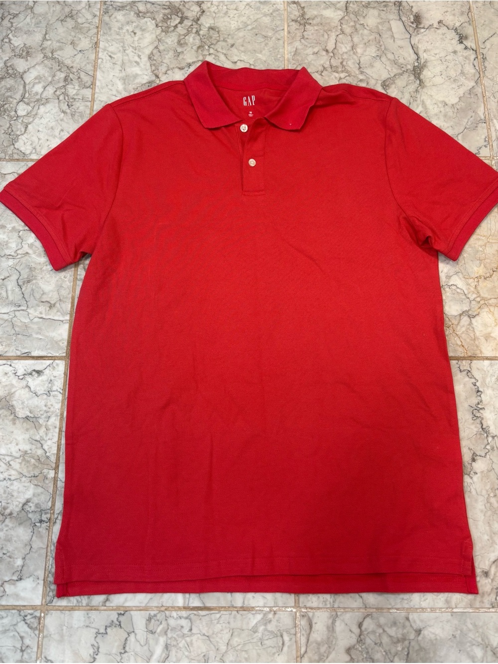 GAP Mens Short Sleeve Pique Polo Shirt Red Size  M NWT